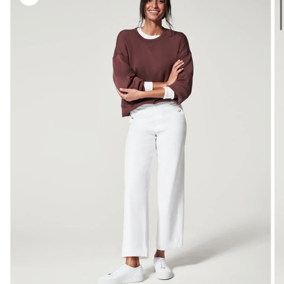 SPANX Pants - Spanx Stretch Twill Cropped Wide Leg Pant-Bright White XXXL 3X